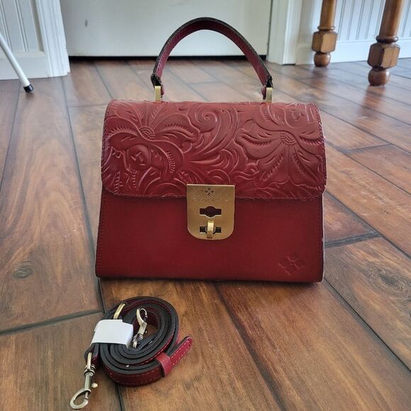 EUC Patricia Nash Tooled Leather Satchel Crossbody